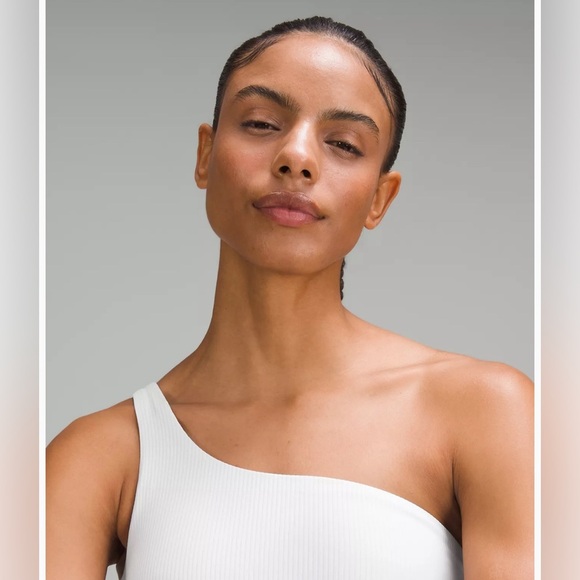 NWT Lululemon Ribbed Nulu Asymmetrical Yoga Tank Top Size 6 White - Picture 5 of 12